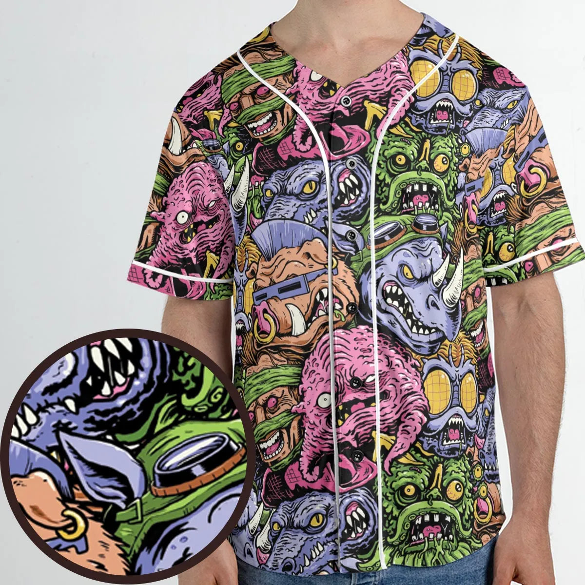 Nostalgic Villains Teenage Mutant Ninja Turtles Unisex Baseball Jersey