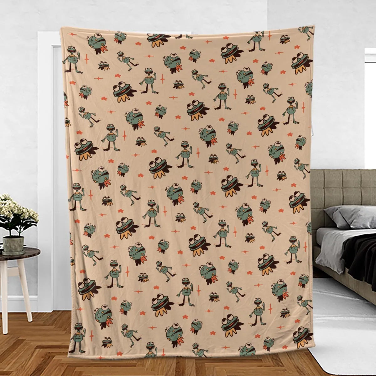 Kermit The Frog Doodles Fleece Blanket
