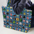 Mario Pixel Super Mario Pattern Large Tote Bag