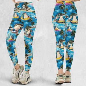Snorlax Surfing Summer Vibes Legging