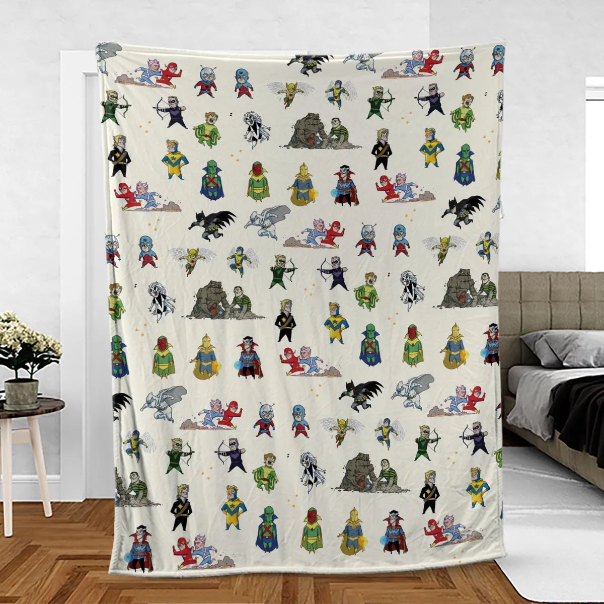 Chillin' and Battle Marvel vs DCU Fleece Blanket