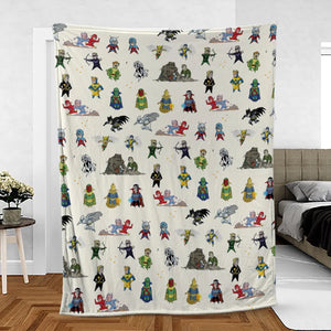 Chillin' and Battle Marvel vs DCU Fleece Blanket