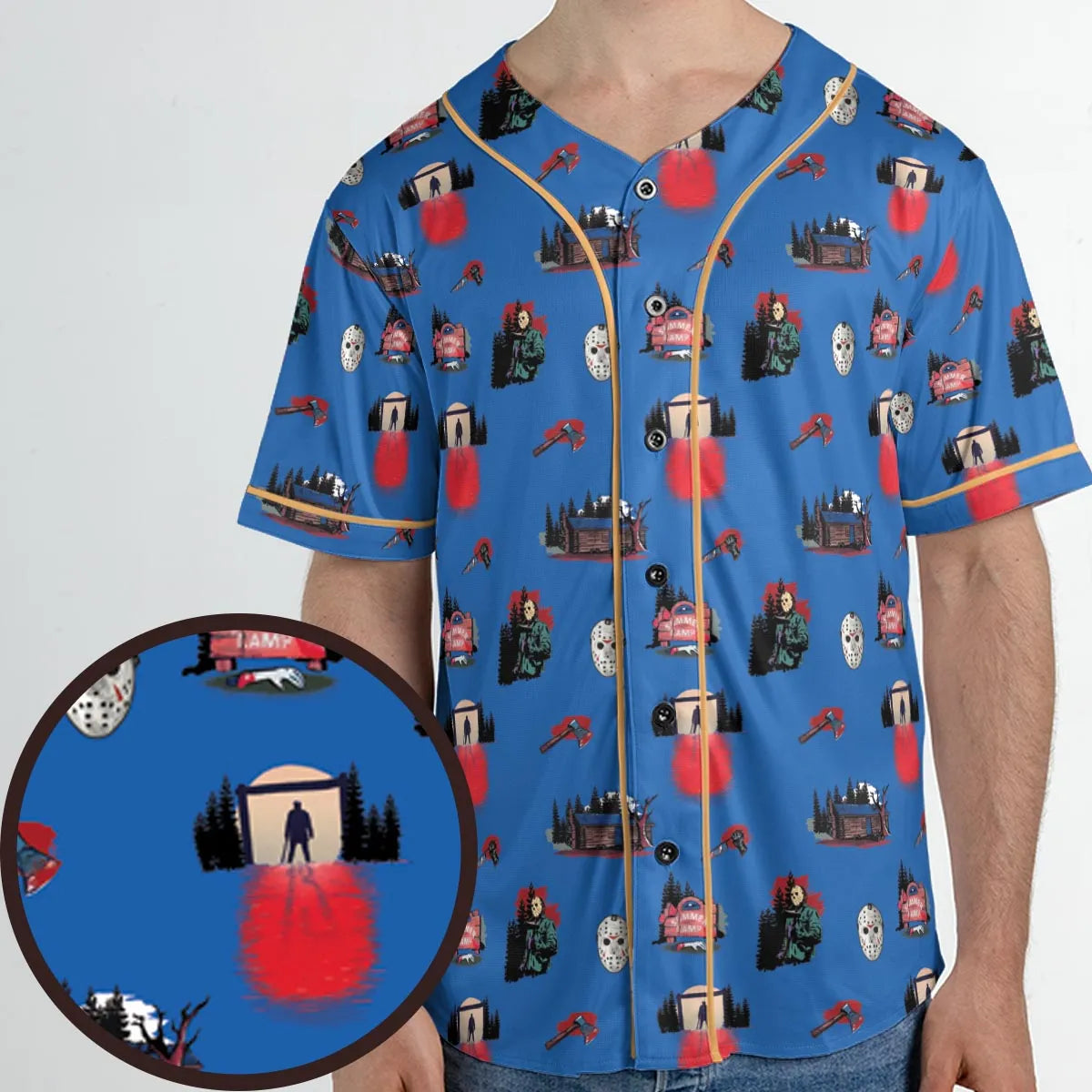 Jason Vorhees Camp Crystal Lake Halloween Unisex Baseball Jersey
