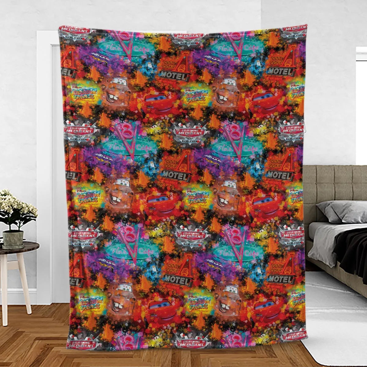 Neon Radiator Spring Cars Fleece Blanket