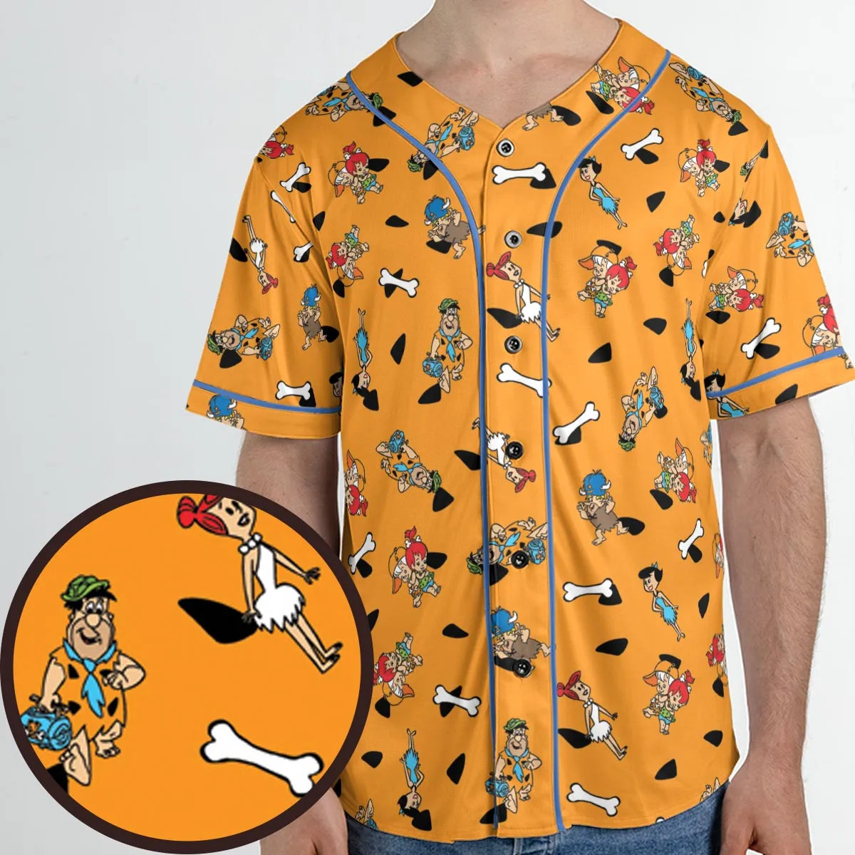 Stone Age The Flintstones Characters Unisex Baseball Jersey