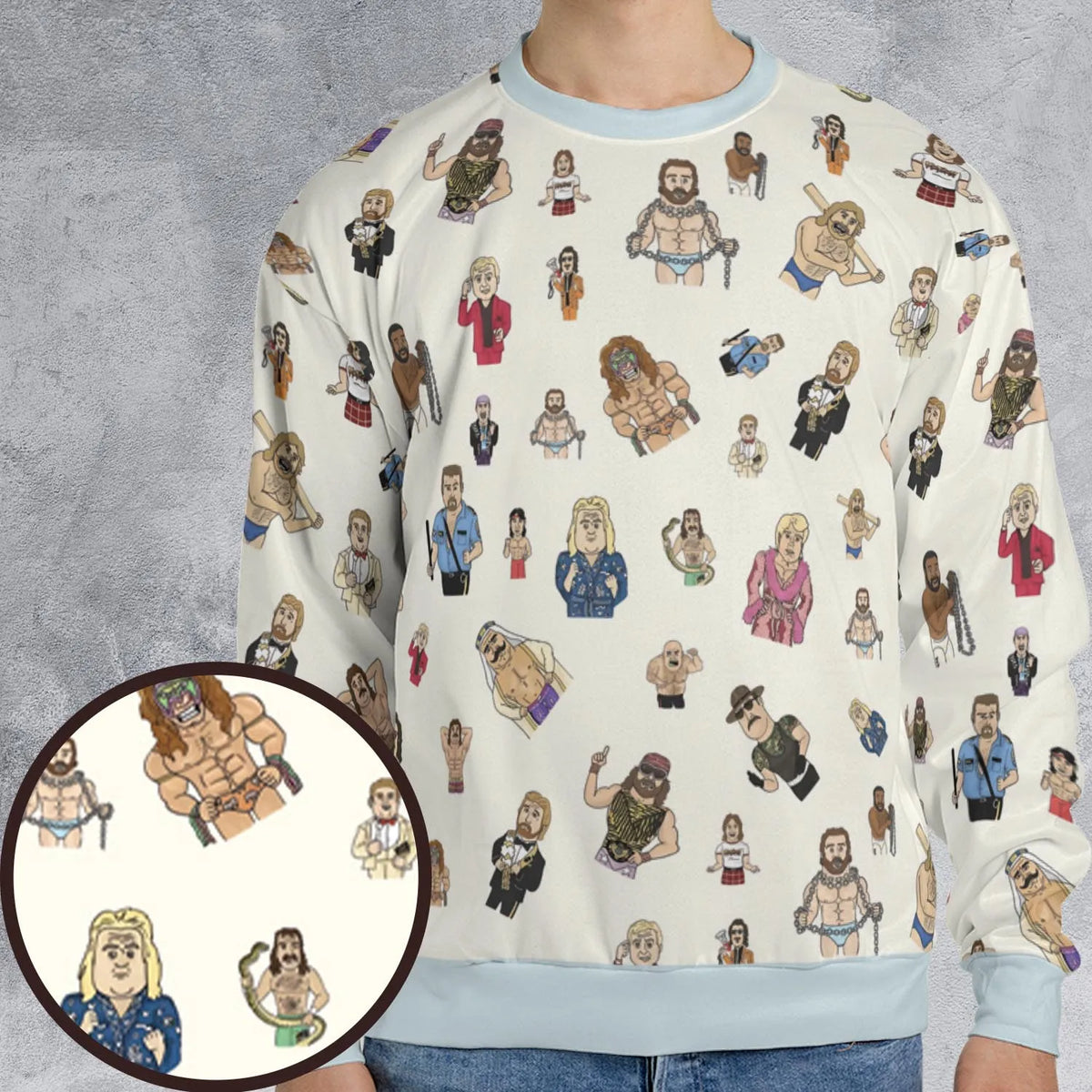 Old School Pro Wrestling All-over Print Sweatshirt