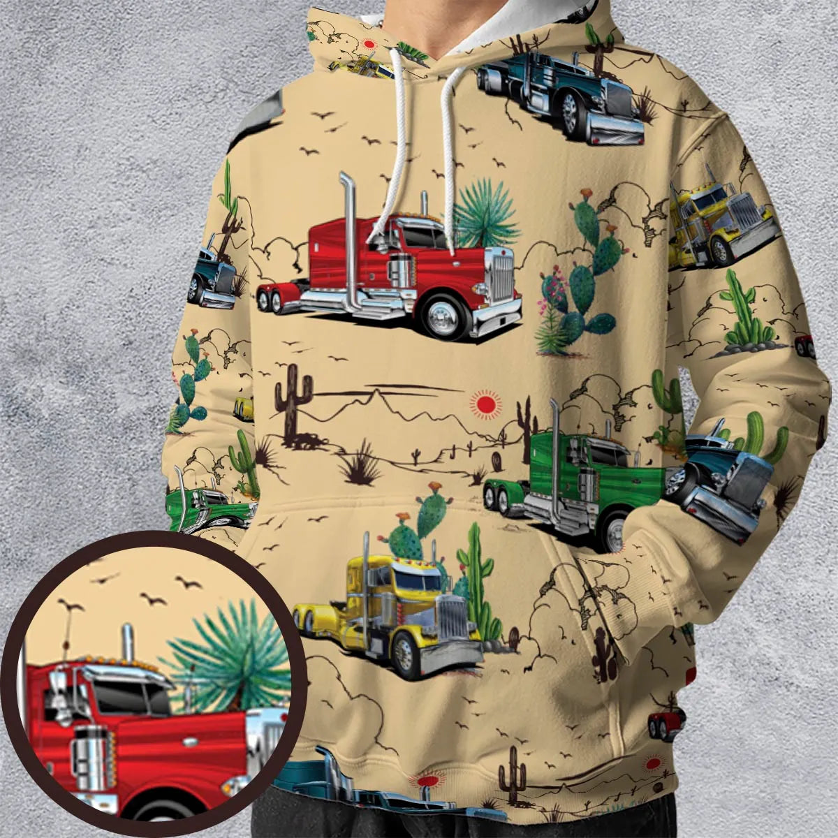 Peterbilt Semi Truck Pattern All-over Print Hoodie