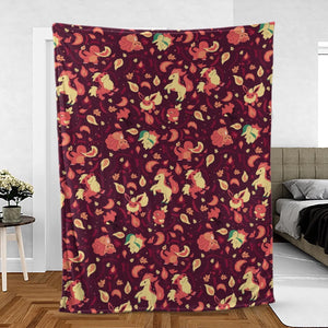 Fire Pokemon Pattern Fleece Blanket