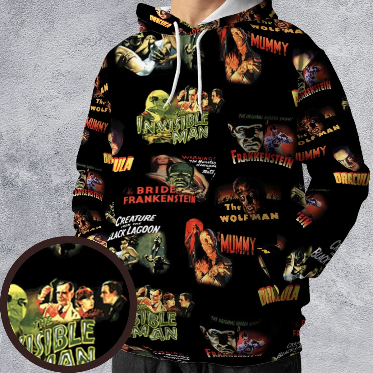 Teaming Monsters All Up Universal Monsters All-over Print Hoodie