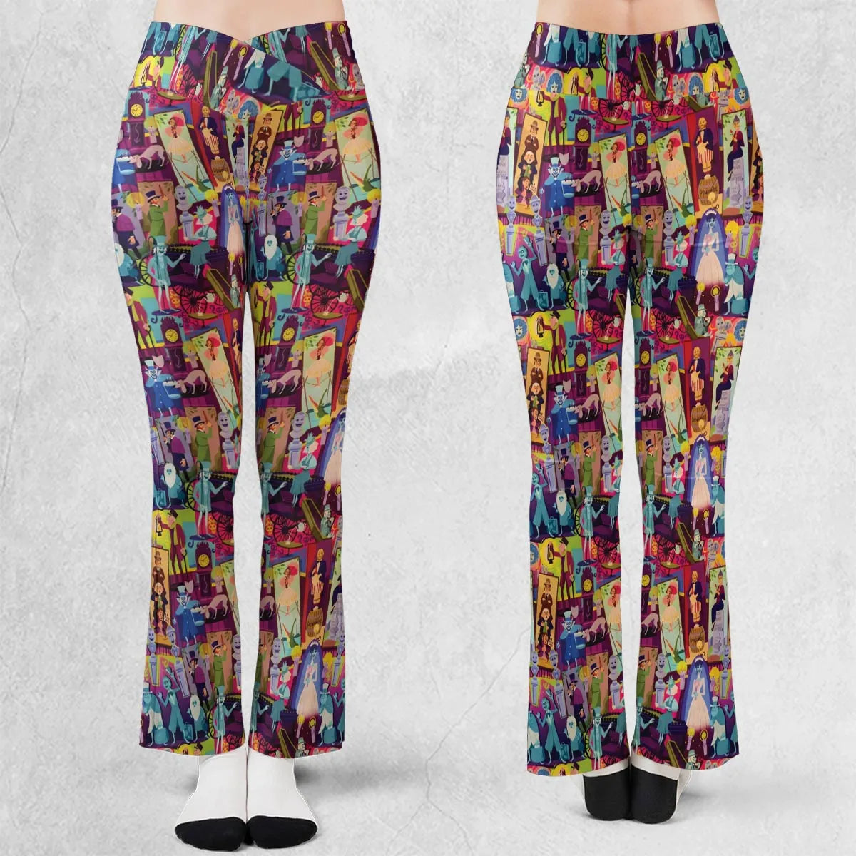 Retro Mansion Collage Flare Leggings