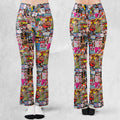 I heart 80s Collage Mr. T Back To the Future Pac-man Flare Leggings