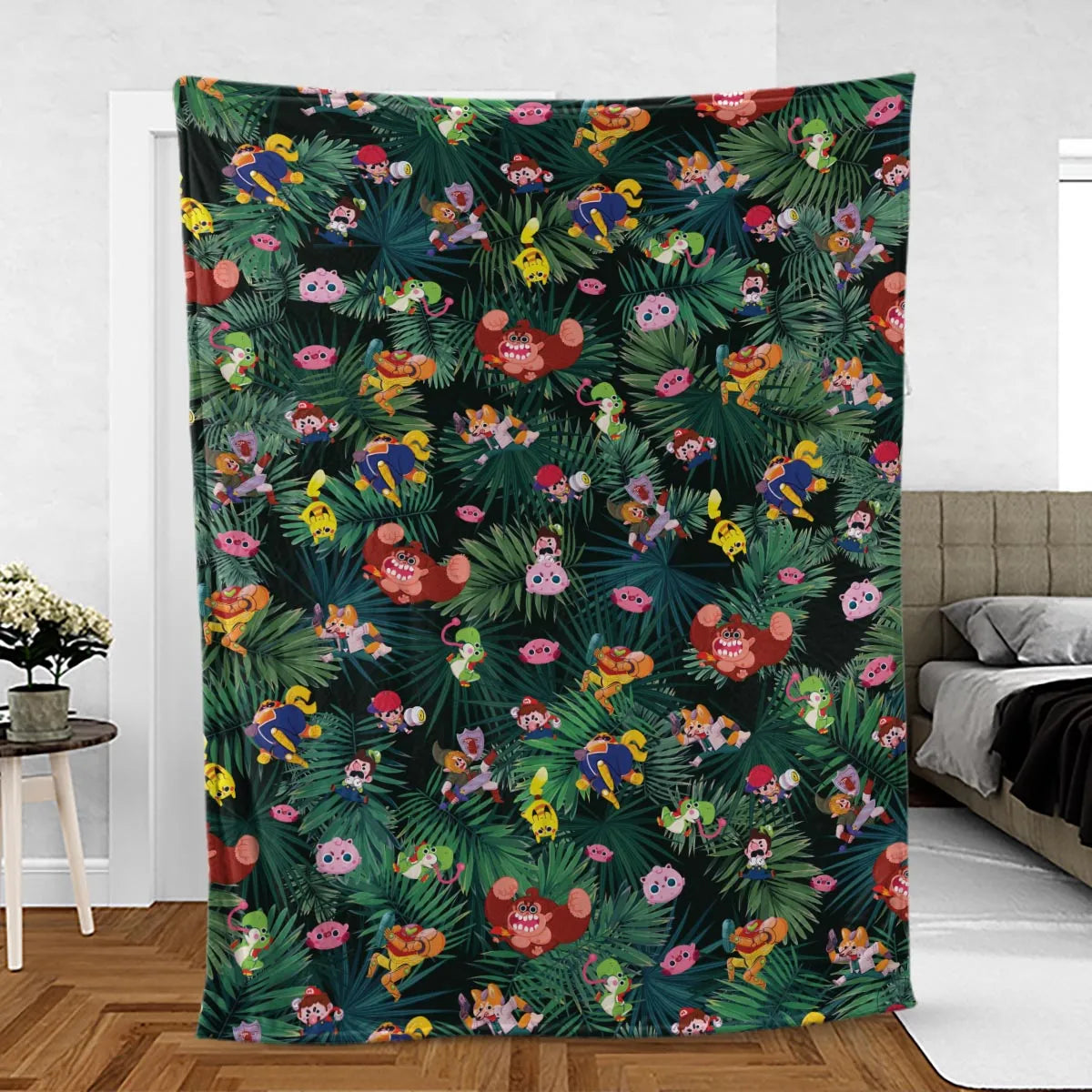 Video Game Characters Pattern Fleece Blanket