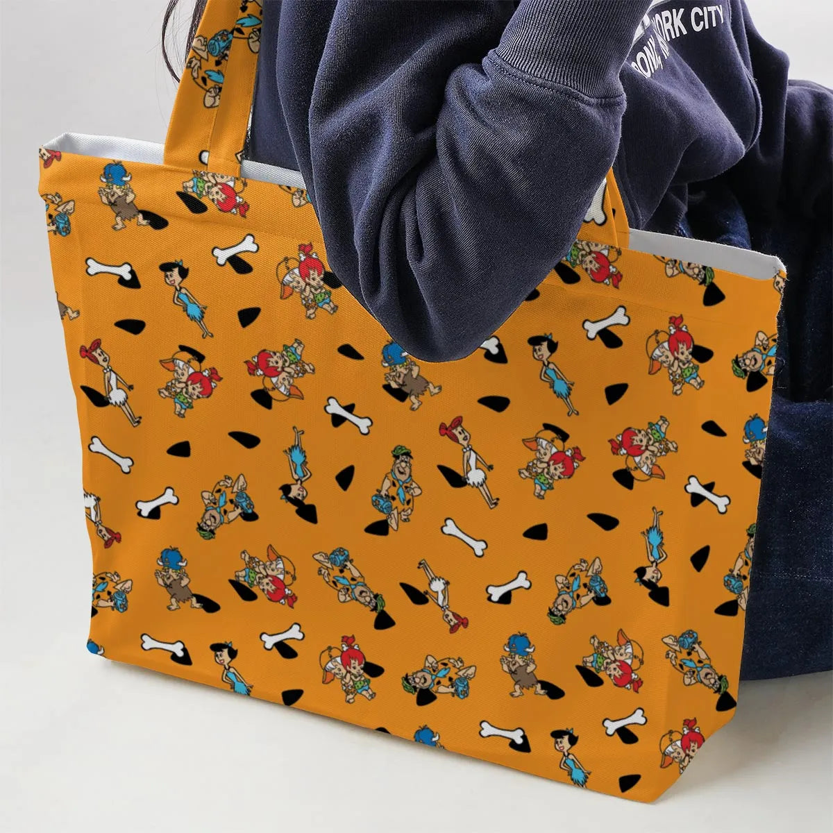 Stone Age The Flintstones Characters Large Tote Bag