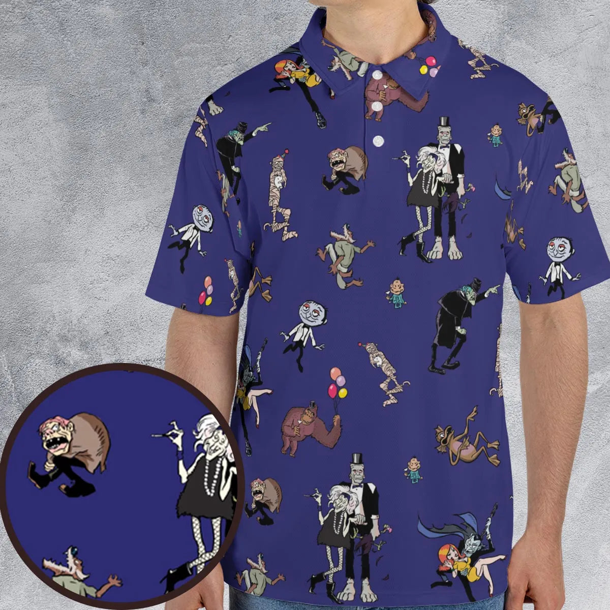 It's a Mad Mad Mad Monster Party AOP Men/Women Polo Shirt