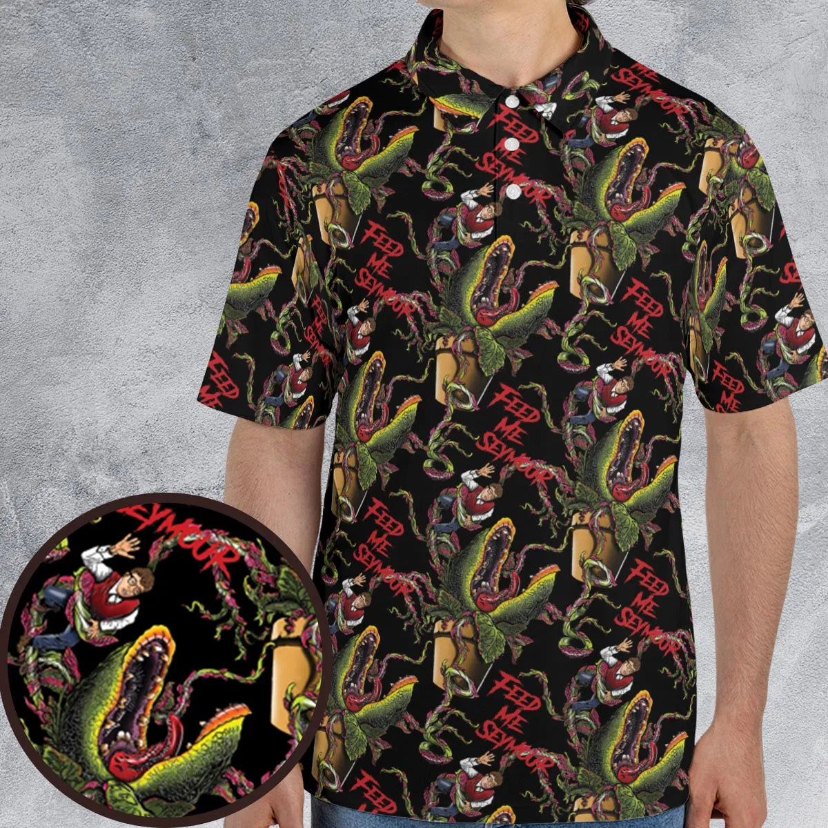 Feed Me Seymour Horror Little Shop AOP Men/Women Polo Shirt