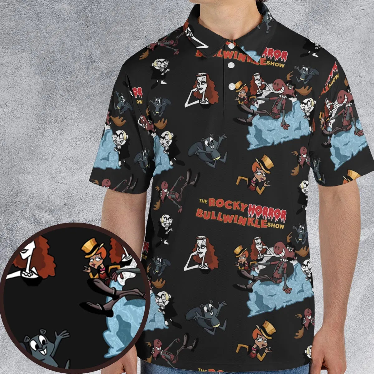 Rocky Horror Bullwinkle AOP Men/Women Polo Shirt