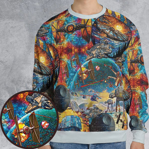 Spaceships Death Star Suncatcher Glass All-over Print Sweatshirt