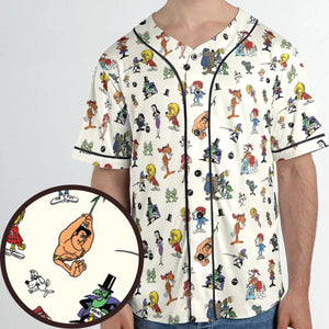 The Adventures of Rocky and Bullwinkle and Friends Characters Pattern Unisex Baseball Jersey