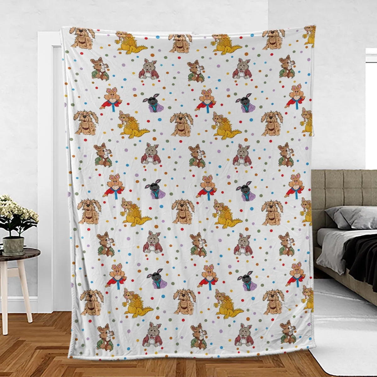 Tale of the Bunny Picnic Characters Fleece Blanket