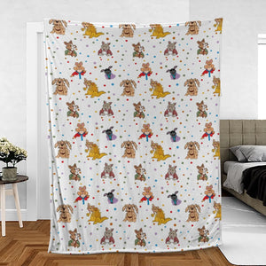 Tale of the Bunny Picnic Characters Fleece Blanket