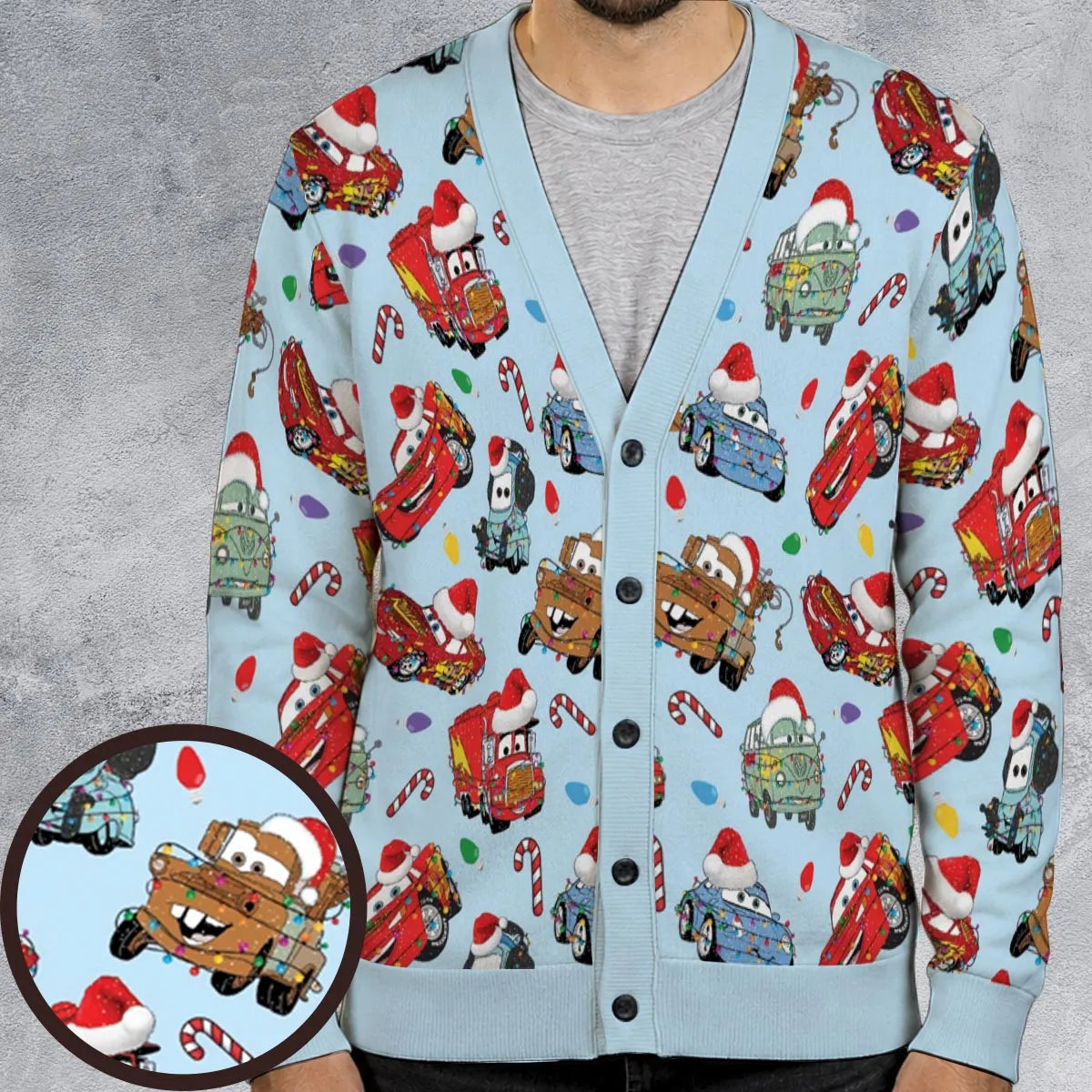 Christmas Cars Cars Toon Cardigan