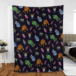 Nostalgic Food Mascots Burger Chef Fleece Blanket