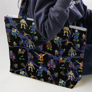 TMNT Universal Monsters And Sewer Slasher Toys Large Tote Bag