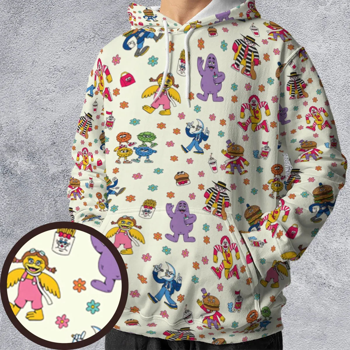 BADA BOP BA BA Mcdonaldland All-over Print Hoodie