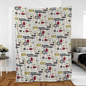Back to the Future Pattern Fleece Blanket
