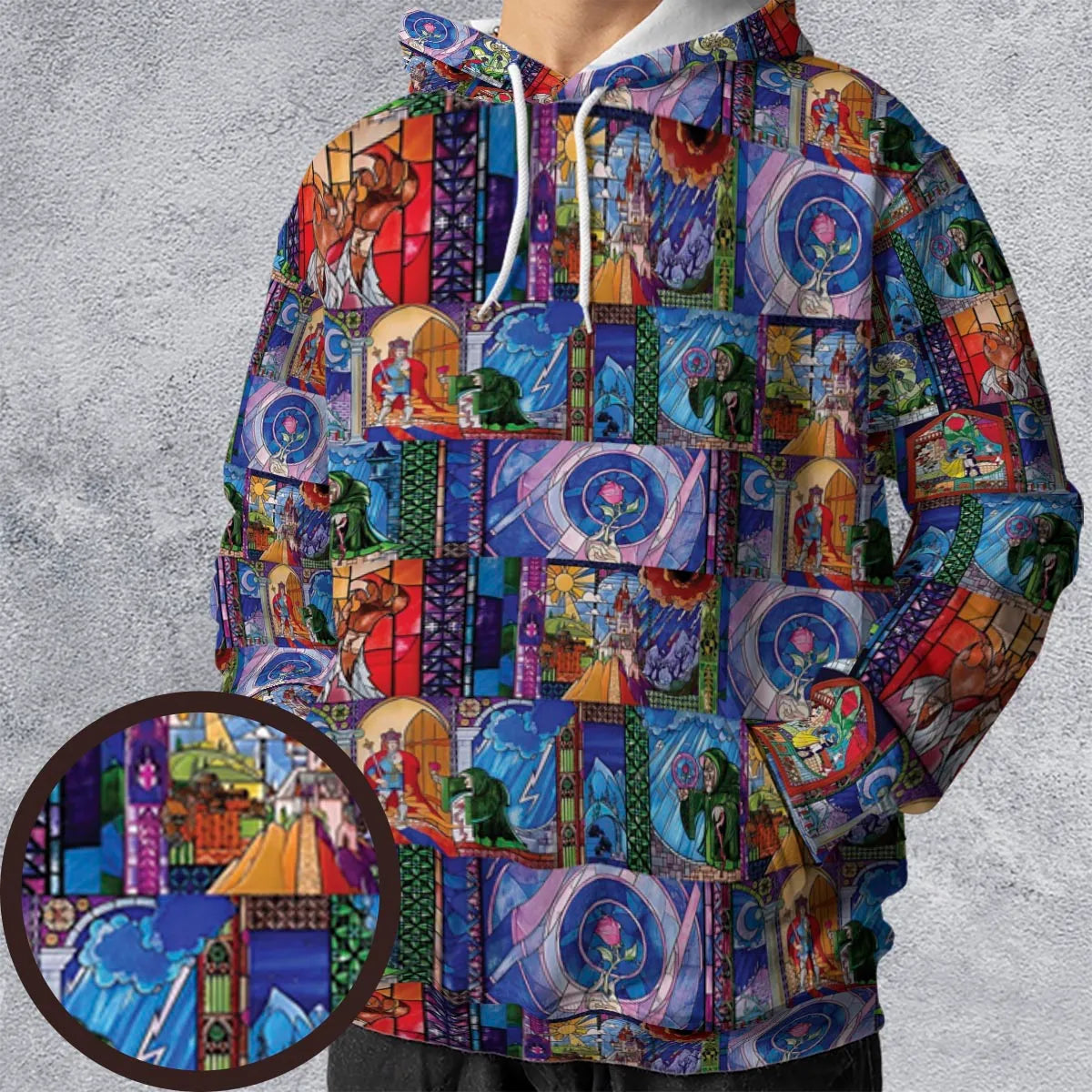 Beauty And The Beast Story Windows All-over Print Hoodie