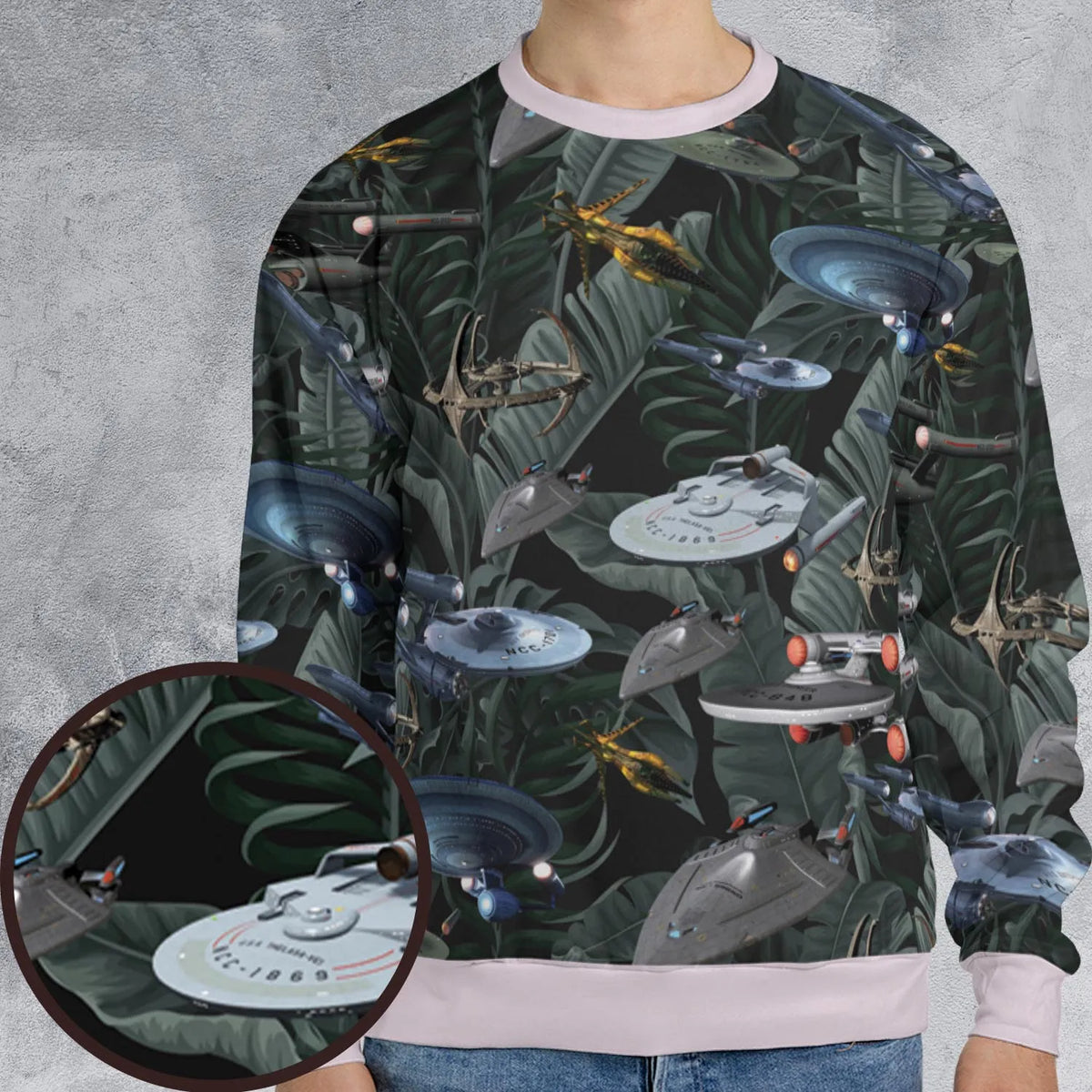 Star Trek Spaceship Pattern All-over Print Sweatshirt