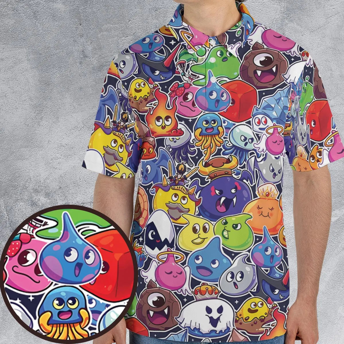 Slimes Dragon Quest AOP Men/Women Polo Shirt