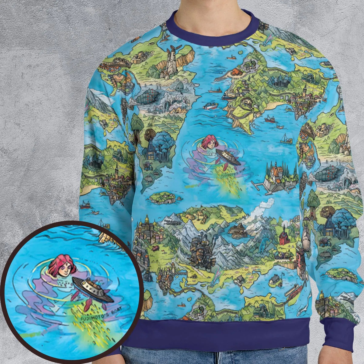 Ghibli Land All-over Print Sweatshirt