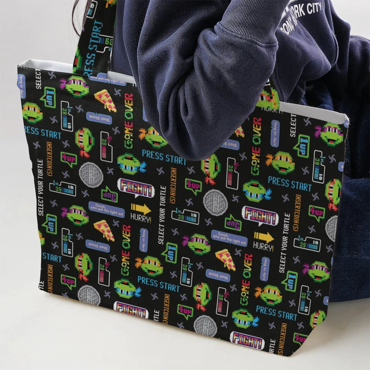 The TMNT Pixel Characters Large Tote Bag