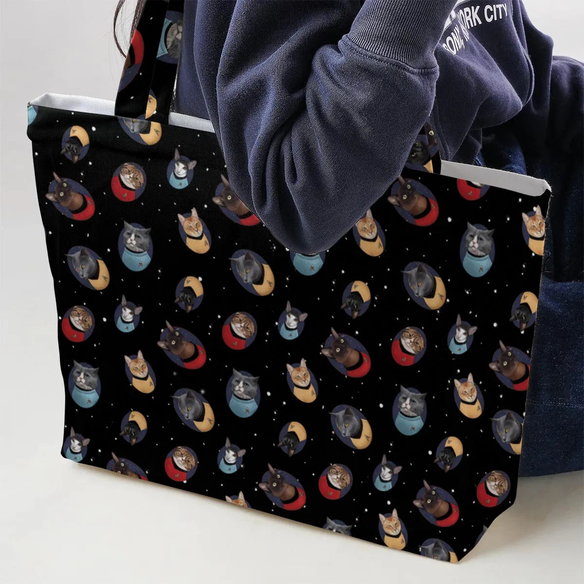 Live Long and Paws-purr Star Trek Large Tote Bag