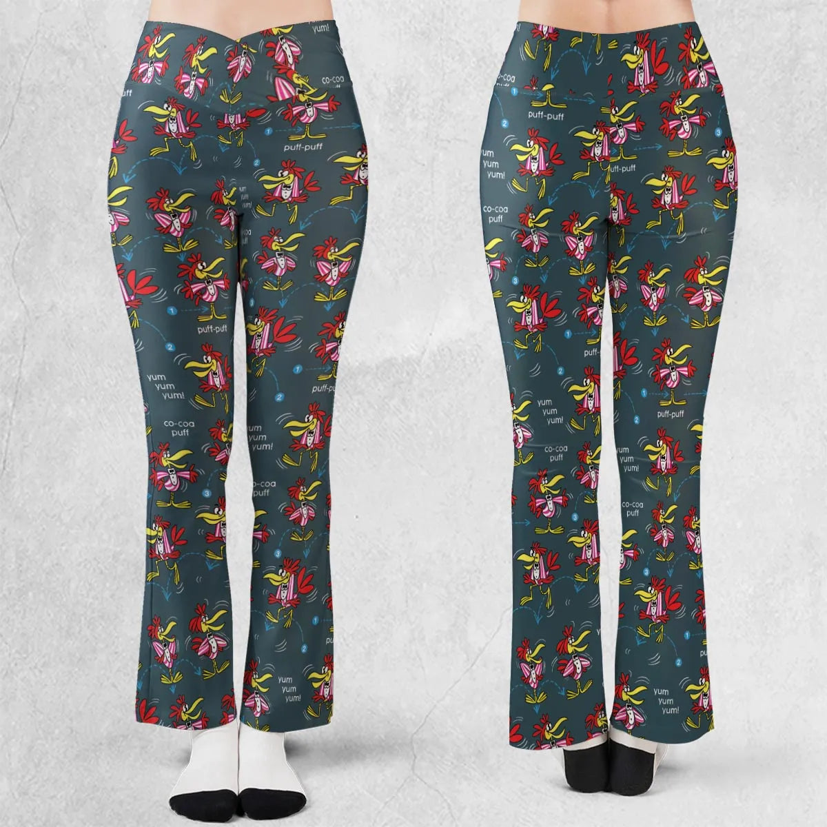 Do The Cuckoo Bird Stomp Flare Leggings
