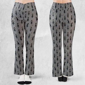 Wednesday Dance Pattern Flare Leggings