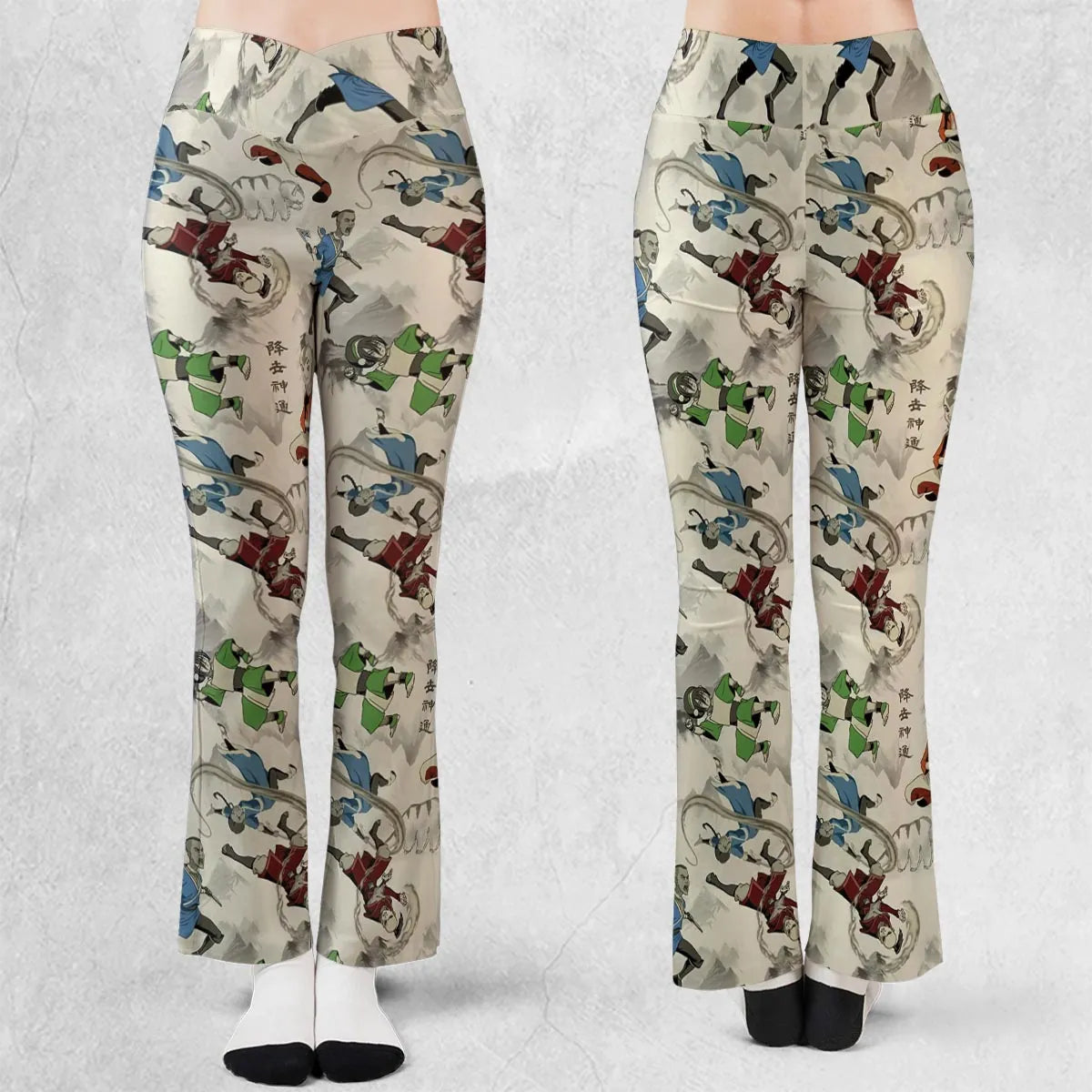 Aang Katara Toph Beifong Sokka Avatar The Last Airbender Flare Leggings