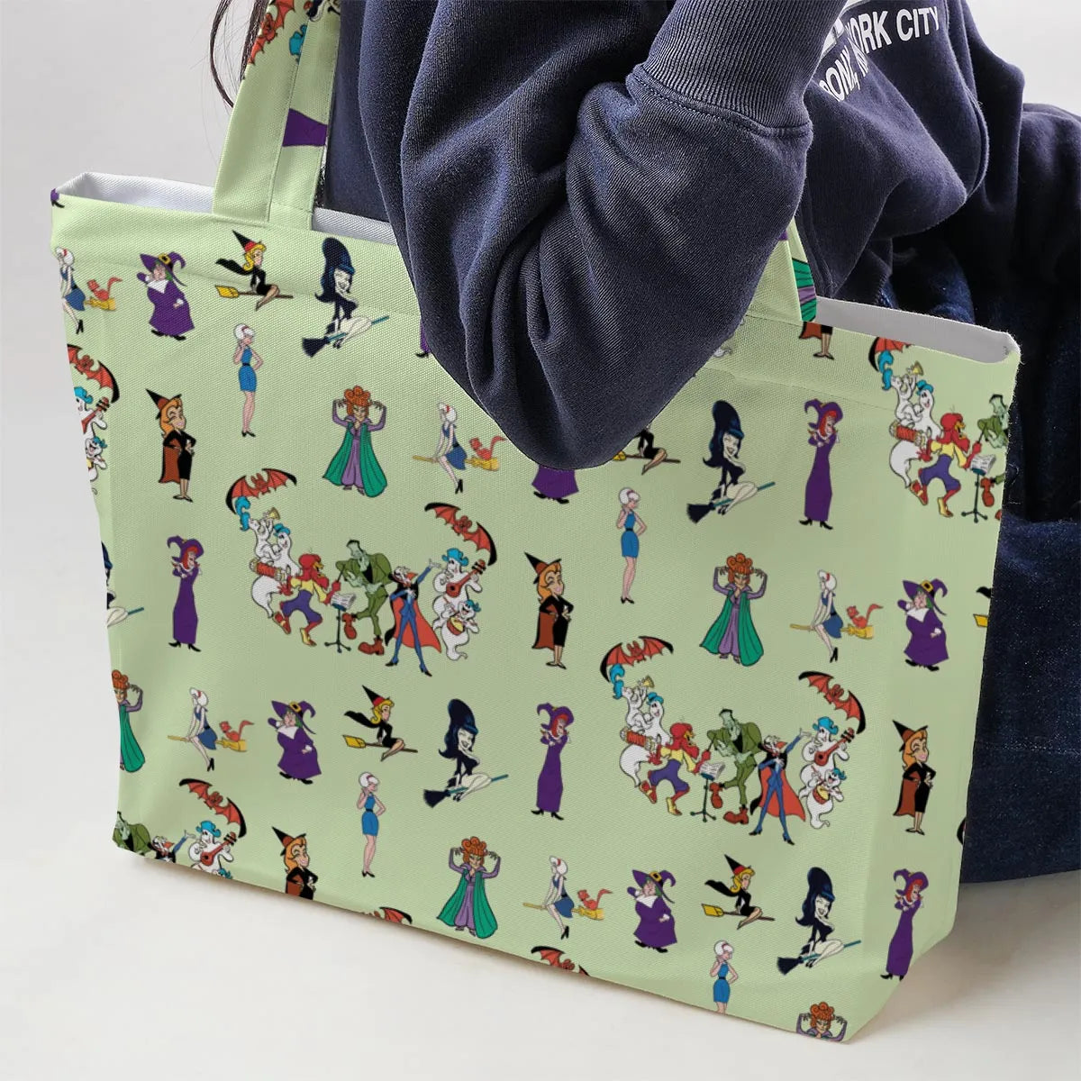 Witches Cartoon Characters Large Tote Bag