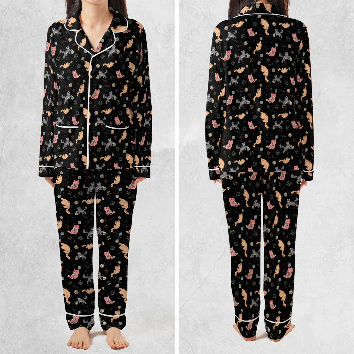 Dice Cat DnD Pajamas Set