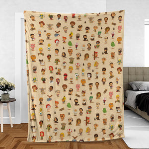 Mini Famous Characters Fleece Blanket