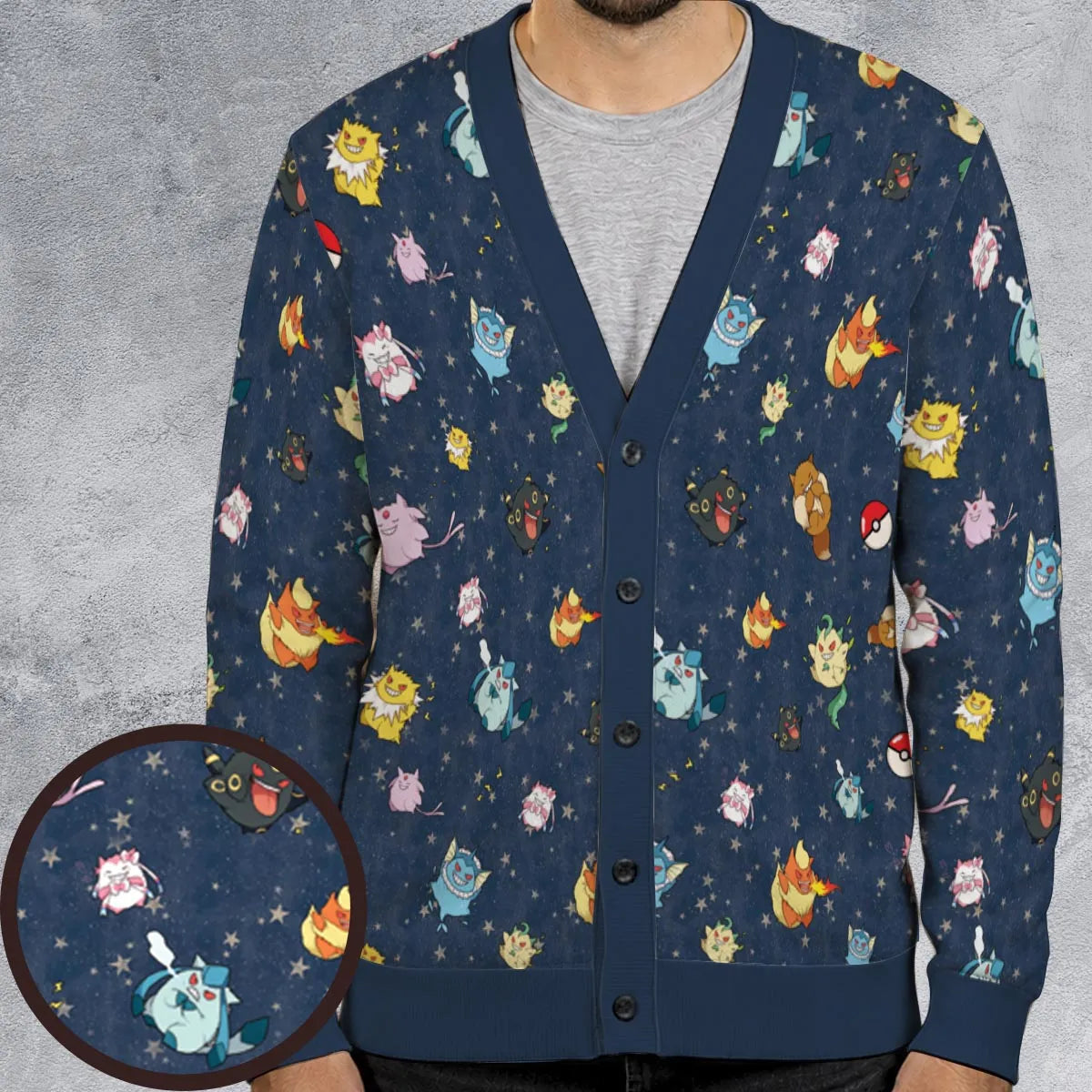 Gengar as Eevee The Eeveelutions Pokemon Cardigan