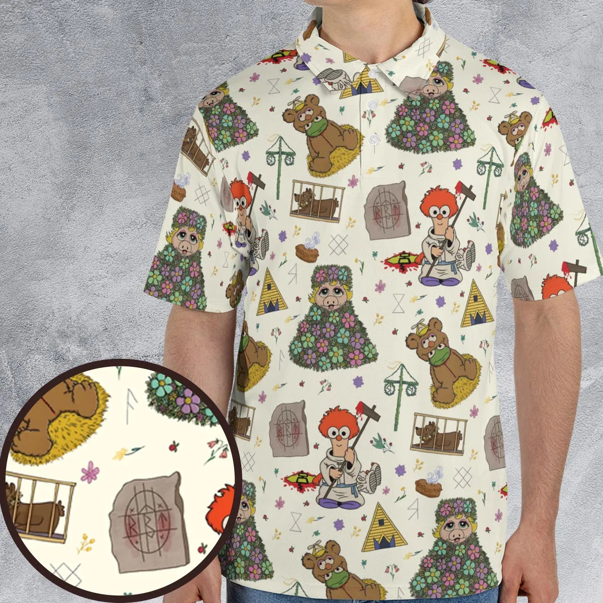 Festivites Midsommar Muppet Babies AOP Men/Women Polo Shirt