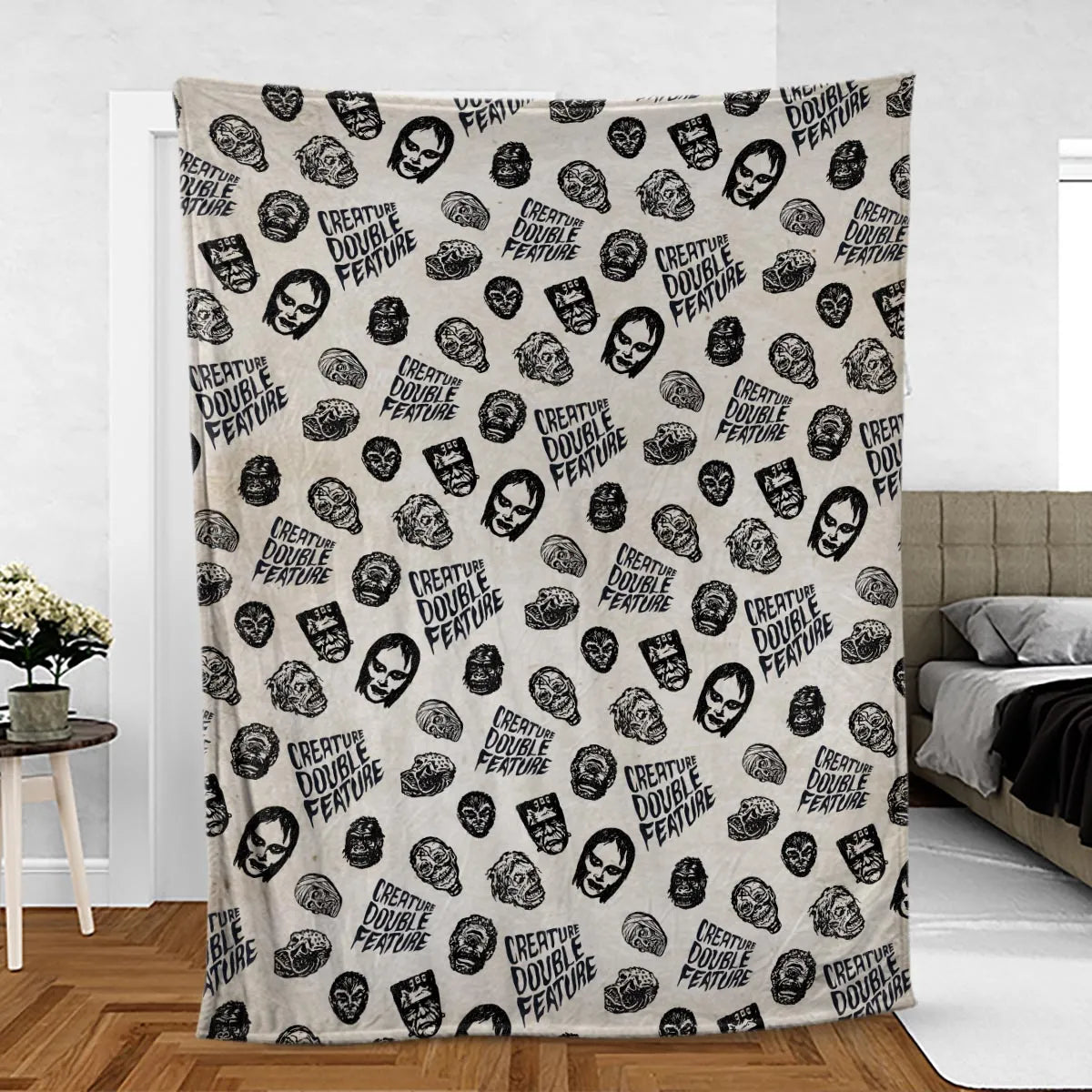 Creature Double Feature Horror Characters Fleece Blanket