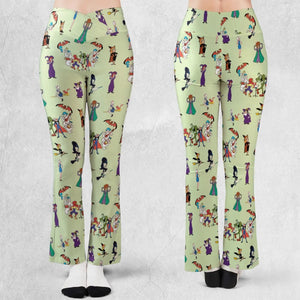 Witches Cartoon Characters Flare Leggings