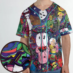 Horror Characters Cowardly Dog Unisex Baseball Jersey