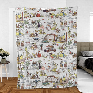 Stone Age Life The Flintstone Fleece Blanket