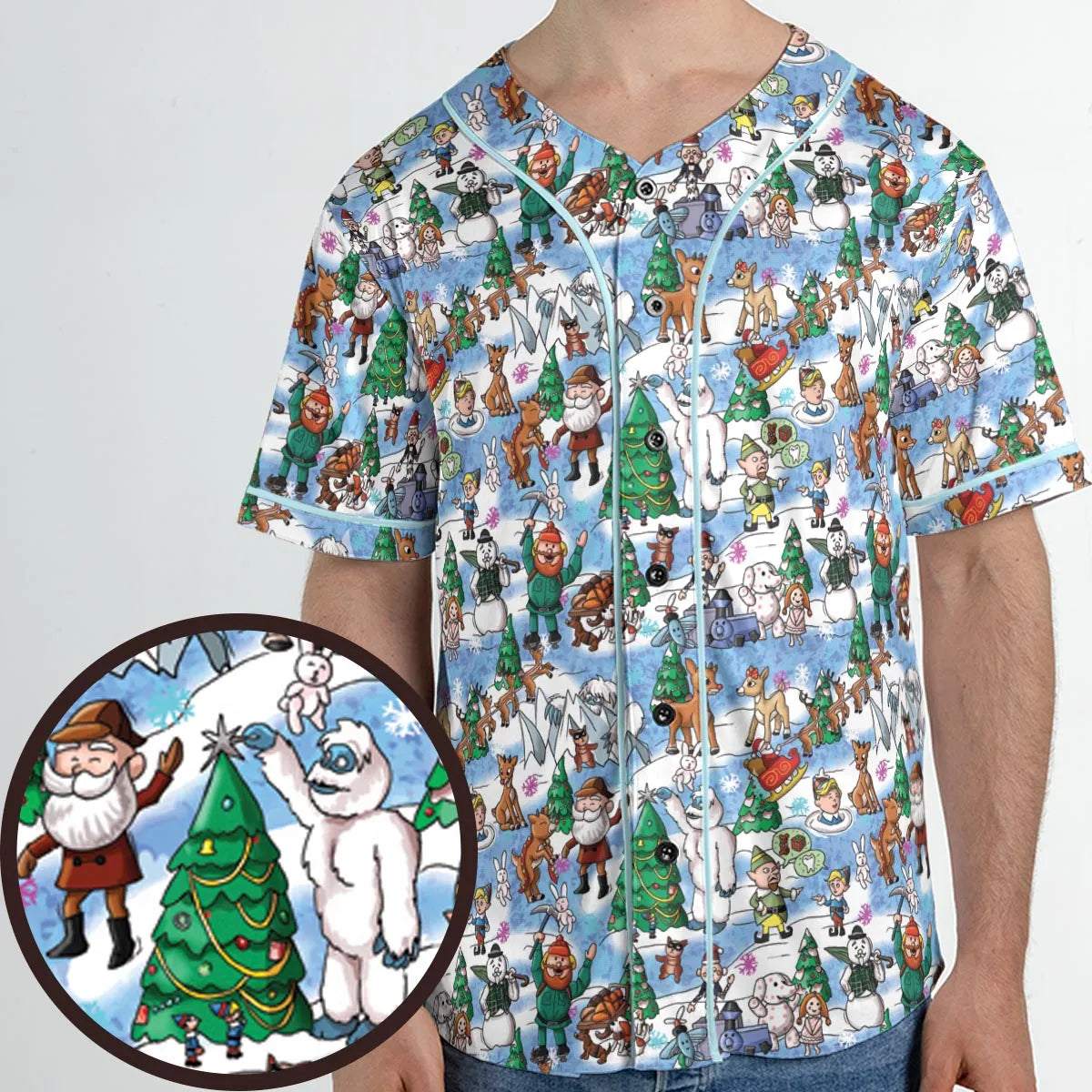 Snowland Rudolph the Red-Nosed Reindeer Unisex Baseball Jersey