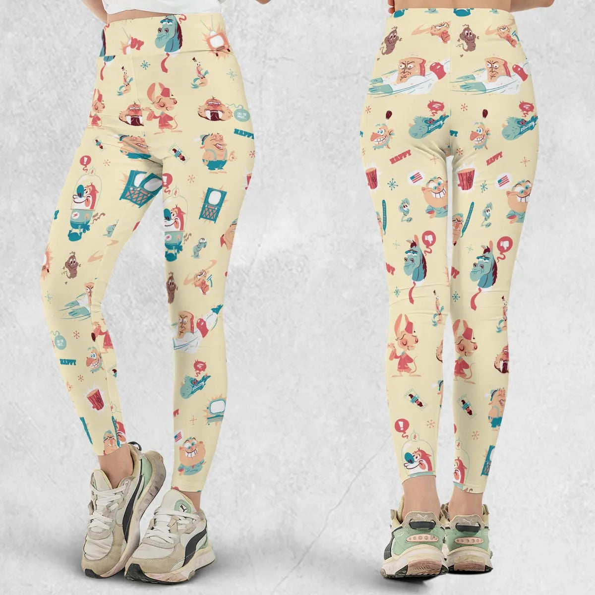 Ren and Stimpy Pattern Legging