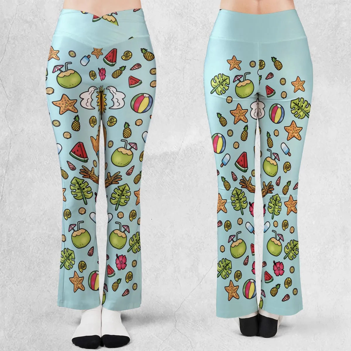 Summer Galaxy Groot Flare Leggings